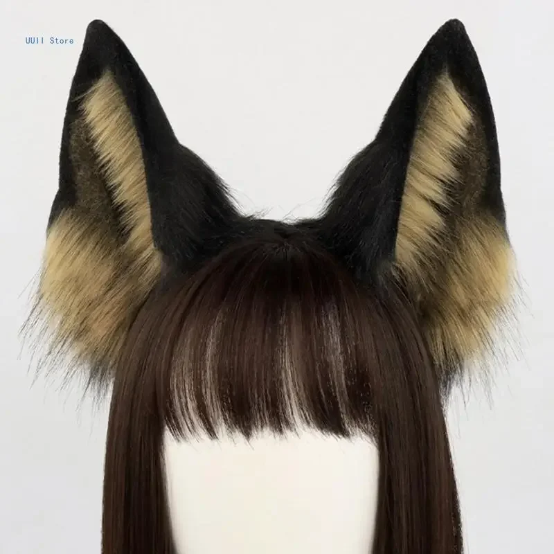 Wolf Dog Costume Accessories for Girl Halloween, Animal Ears Headband, Long Tail