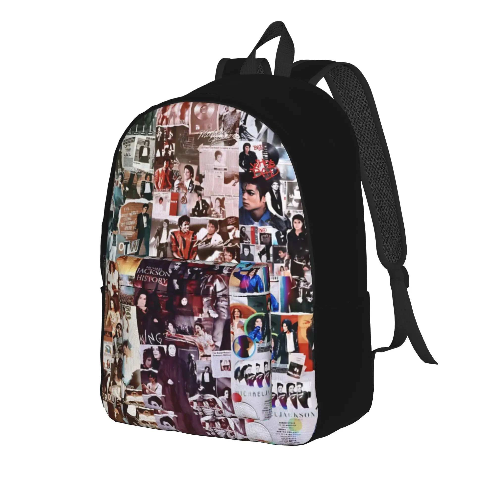 Michael Jacksonn Laptop Bag Back to school season vintage stage  Portable Backpack