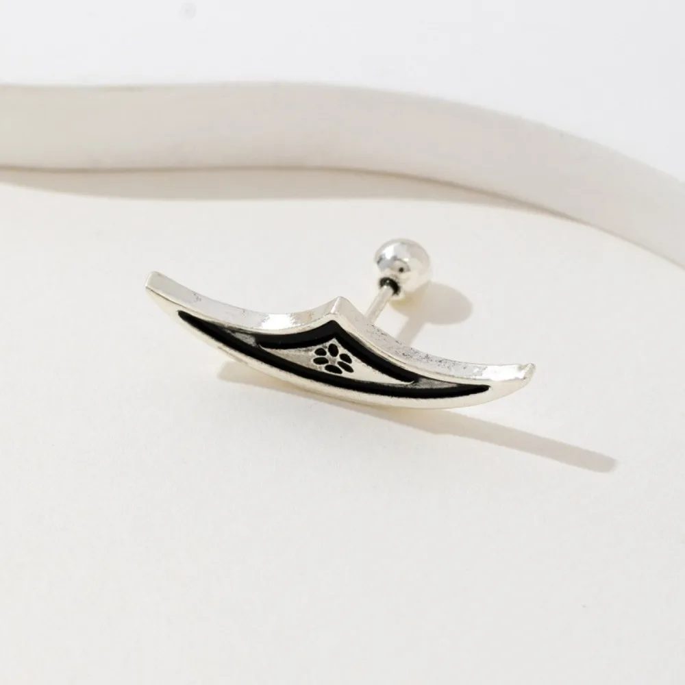 فاسق الهندسة الإبداعية جوفاء التدريجي العنكبوت ويب لوتس وأقراط للرجال النساء القوطية هالوين الأذن العظام مربط مجوهرات هدايا #3