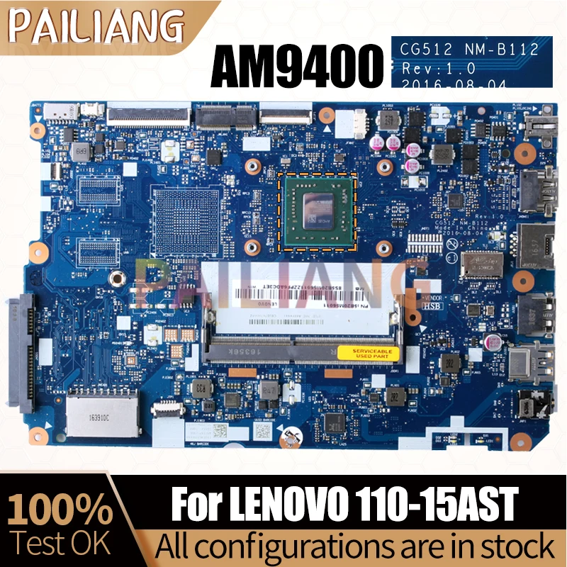 For LENOVO 110-15AST Notebook Mainboard NM-B112 AM9400 5B20M56011 Laptop Motherboard Full Tested