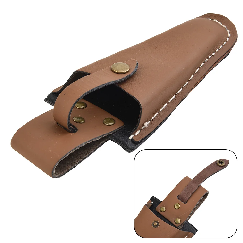 Pruning Scissors Leather Tool Bag With Buckle Electrician Holder Scissor Storage Bag Pruning Gardening Tool Leather Sheath Pouch