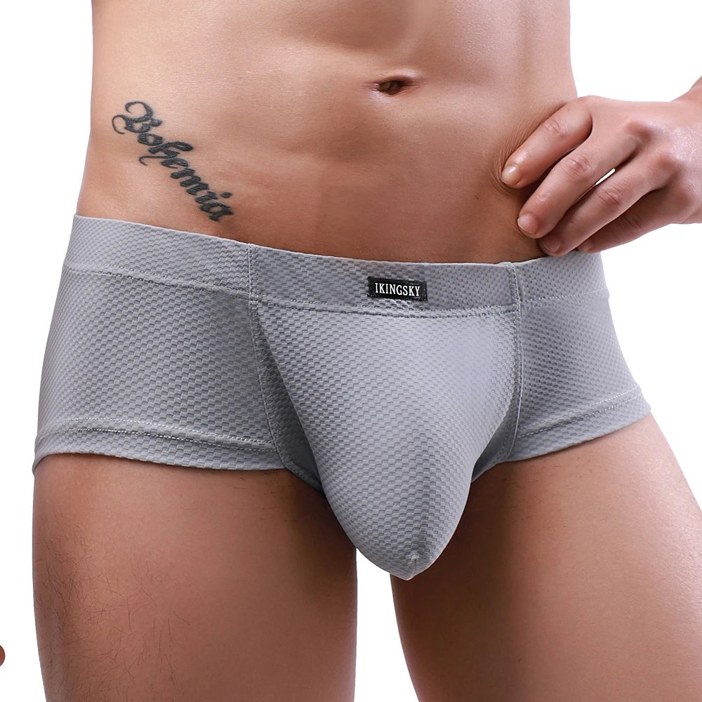 IKingsky-Calzoncillos atrevidos con bulto para hombre, ropa interior Sexy brasileña, bolsa elástica sin costuras, debajo de las bragas