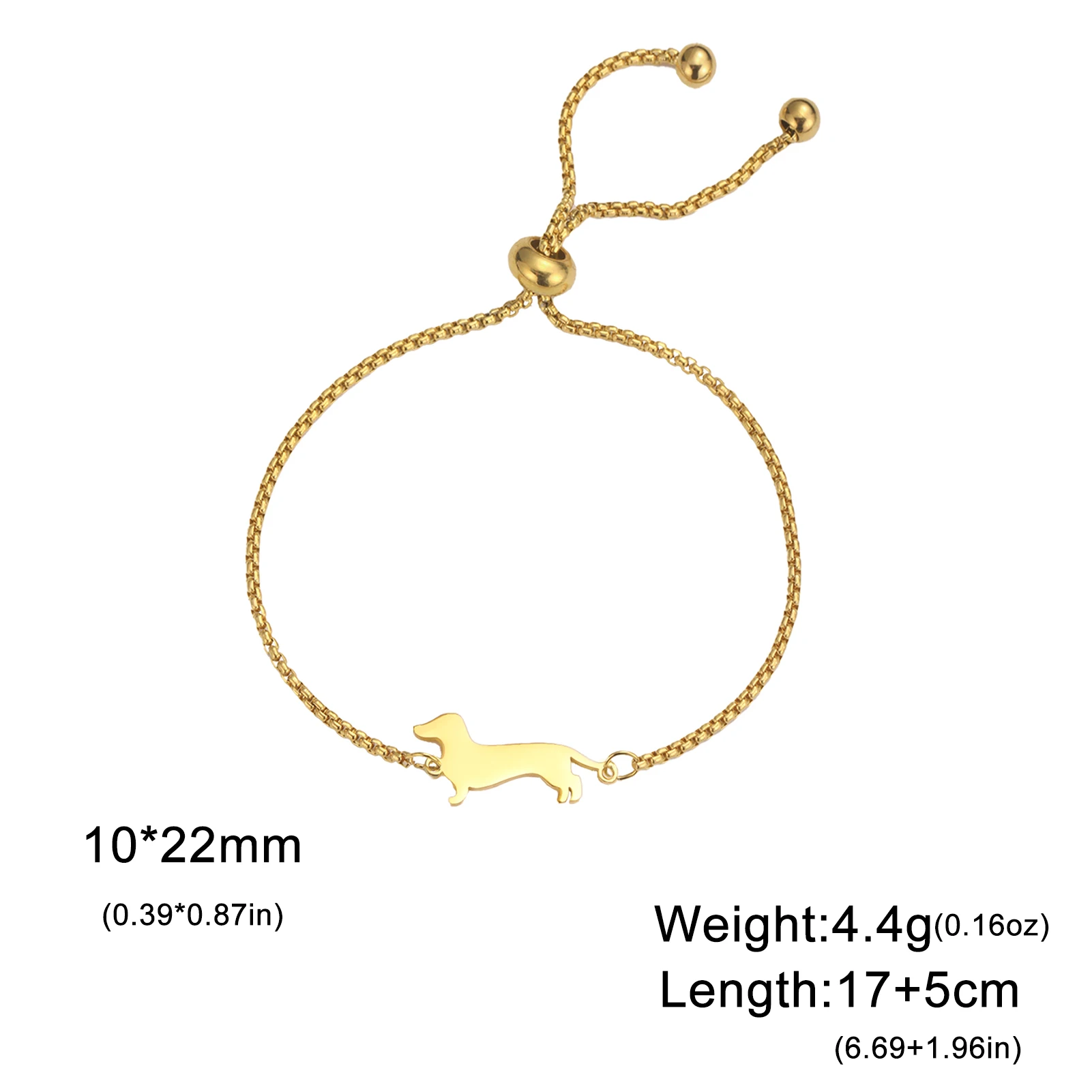 Cute Dachshund Dog Stainless Steel Bracelet
