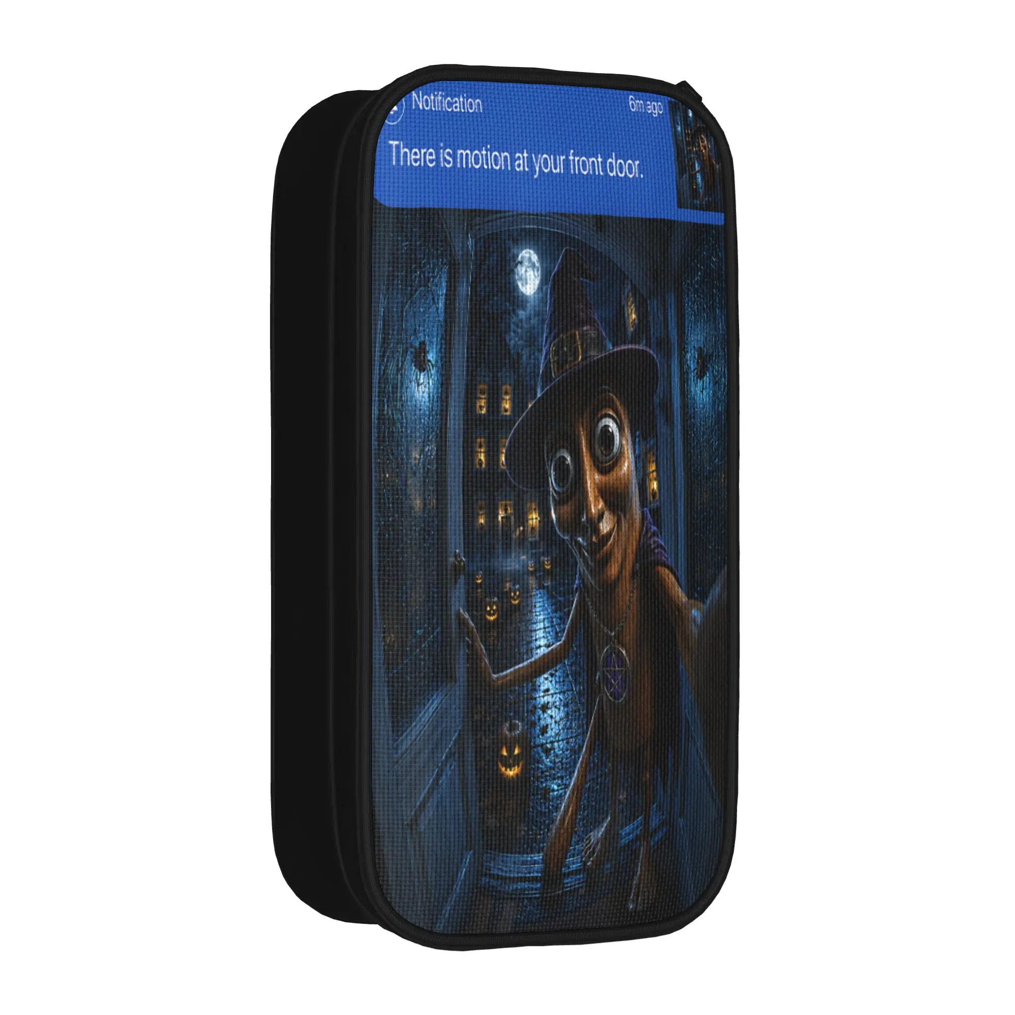 There is Motion at Your Front Door Tung Tung Sahur Halloween Pencil Case School Pencil Cases Double Layer Boy Kawaii Pencil Box