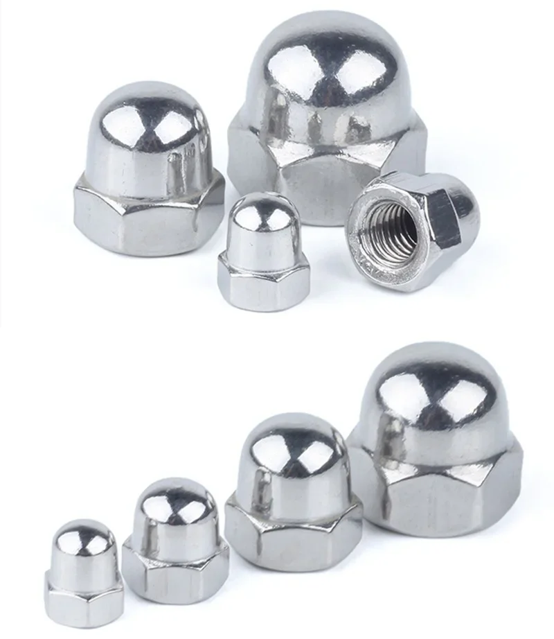 

304 stainless steel fine tooth cap nut 1-10pcs