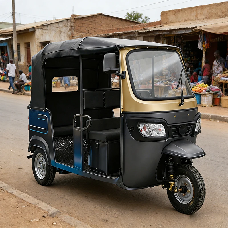 KEYU Wholesale Price Tuk Tuk Electric Moto Taxi 3 Wheel Open Body Auto Rickshaw 6 Passengers for Urban Transport