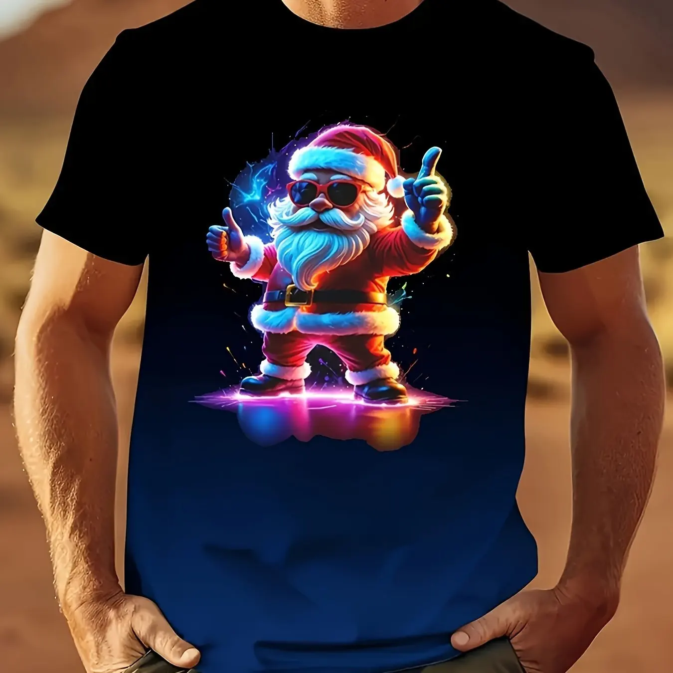 

Santa Claus 3D Printed Men's T Shirt Casual Crew Neck Short Sleeve Tops New Year Party Fashion Loose Christmas Unisex Clothing