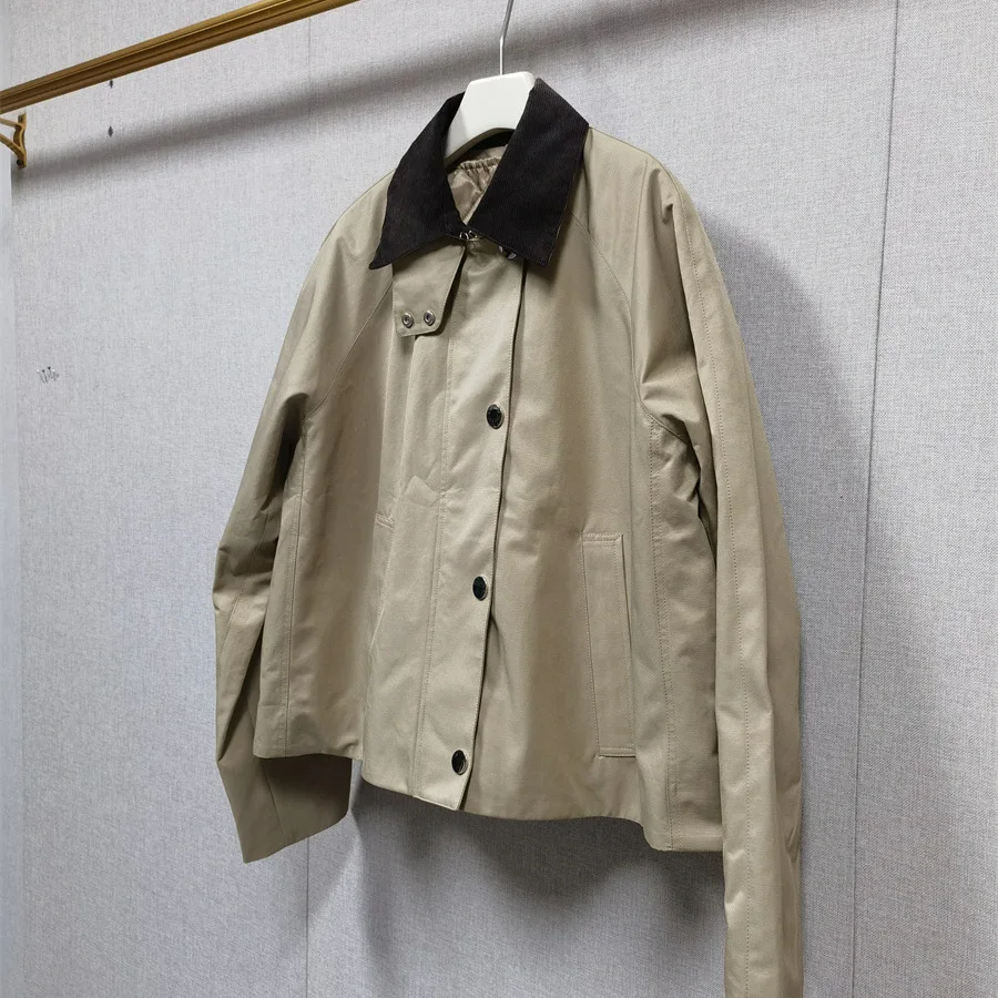 【Gift Free】2025 Autumn Winter French Niche Old Money Contrast Collar Drop Shoulder Trench Coat Women Detachable Liner Outerwear