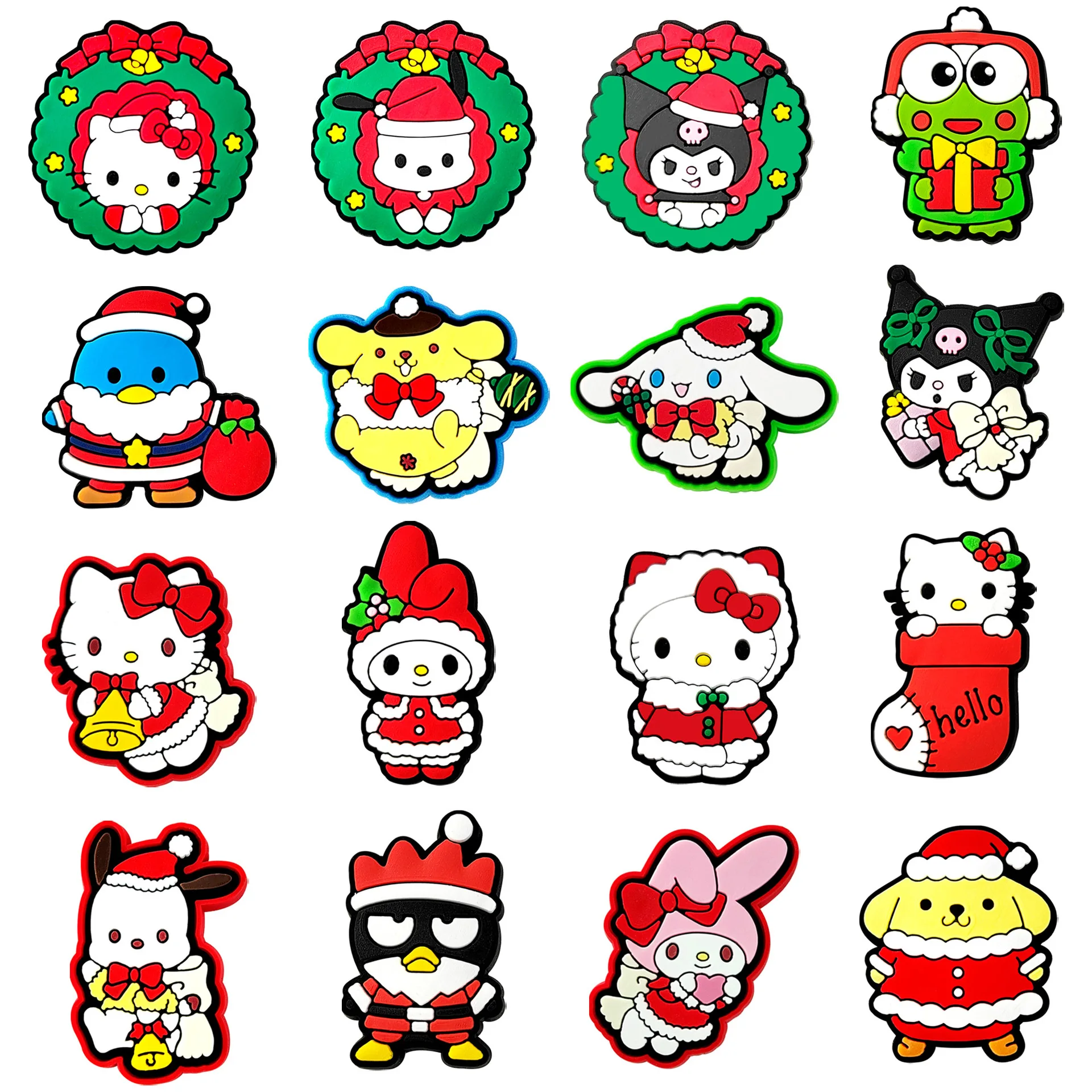 Mesuca Christmas Cartoon Shoes Charm Flower Shoe Buckle Personalized DIY Removable Soft Rubber Garden Shoes Accessories