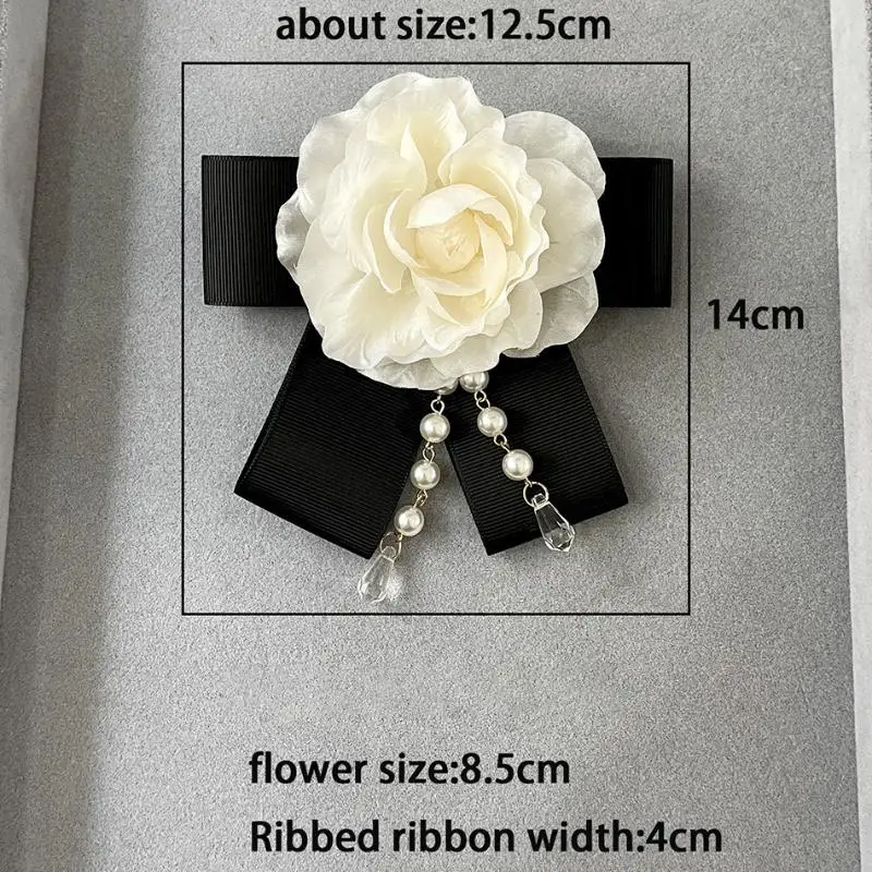 خمر الأسود كاميليا القوس بروش أنيقة رابطة عنق بروش الحداد دبابيس ملابس رسمية قميص طوق دبابيس مجوهرات الديكور