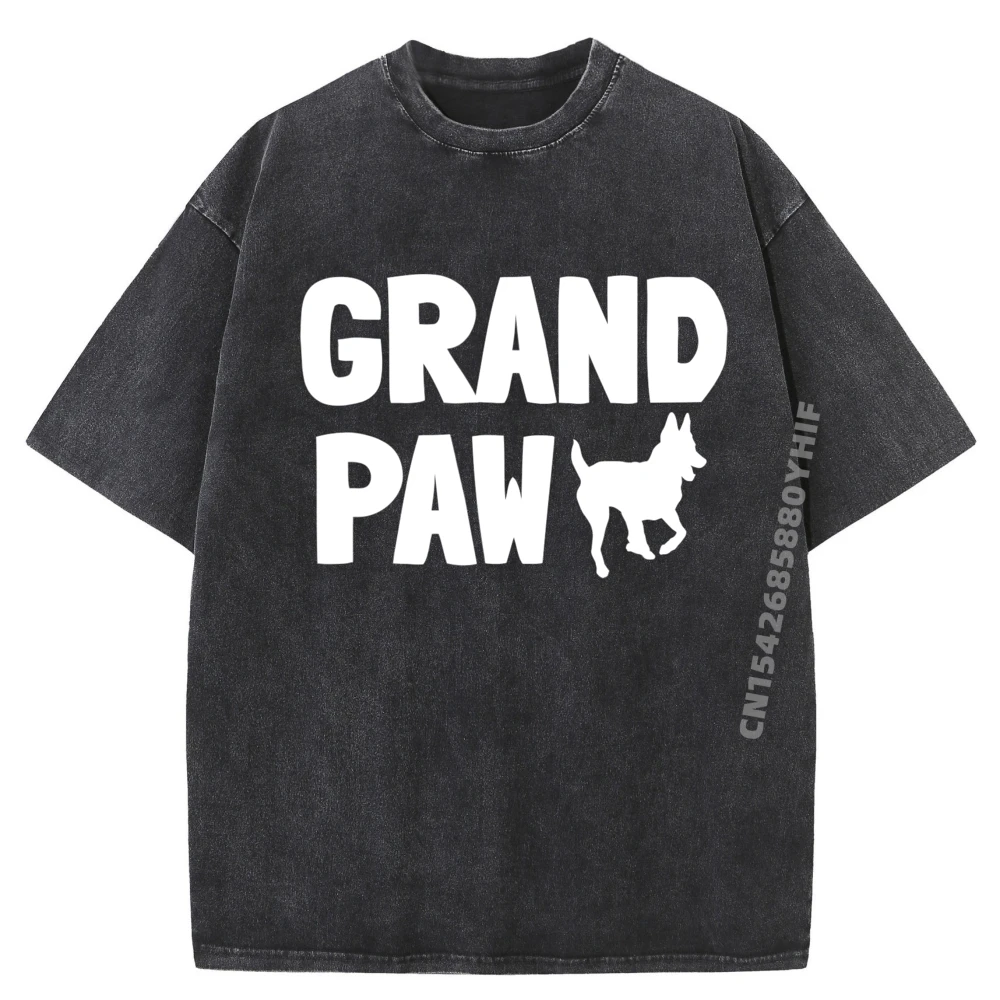 

Malinois Maligator Dutch Shepherd Grand Paw Grandpa Family Graphic Tshirt Mens Loose Washed Camisas De Hombre Slogan
