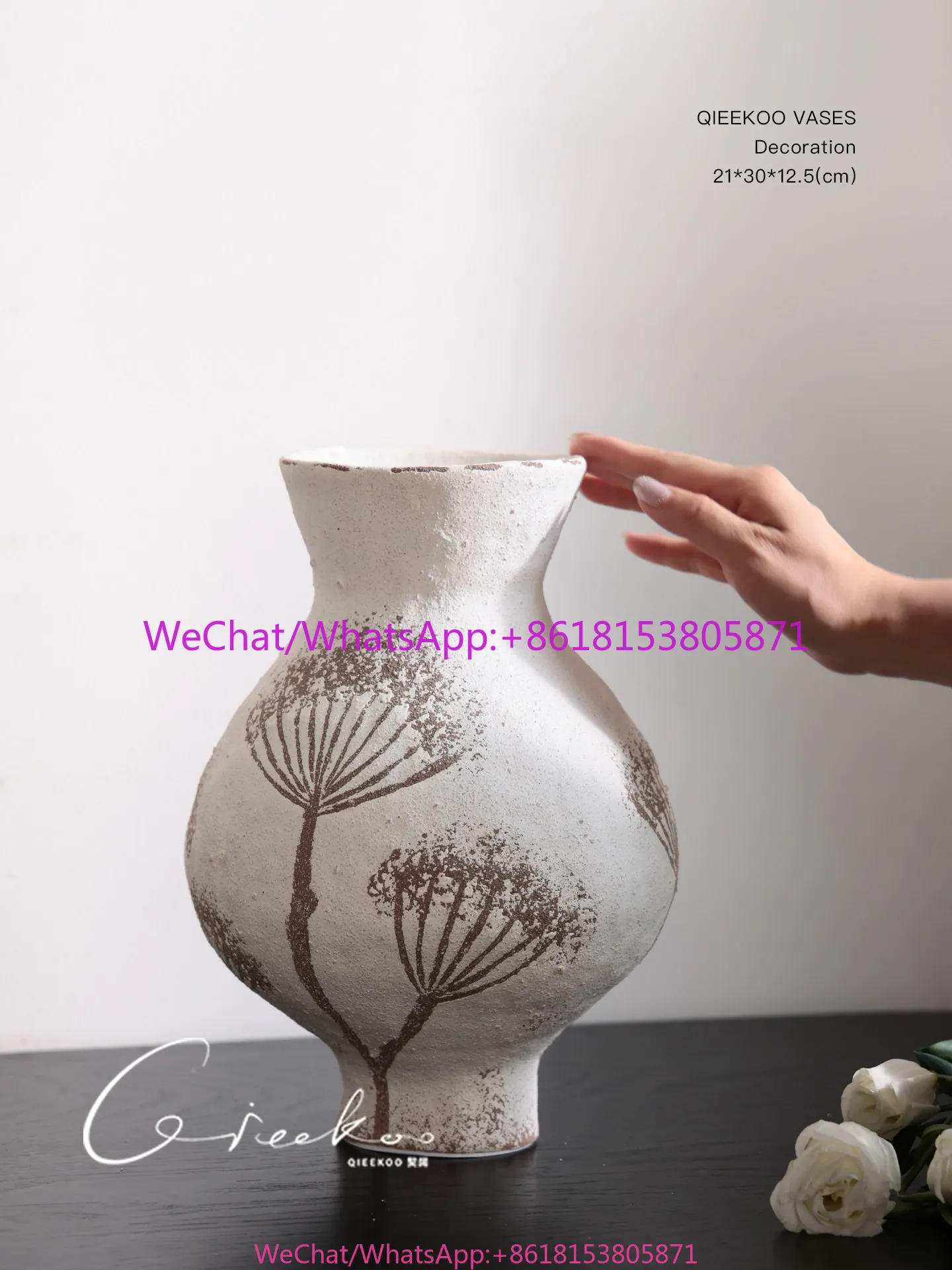 Home living room bedroom desktop entrance ornament decoration beige plant retro ceramics