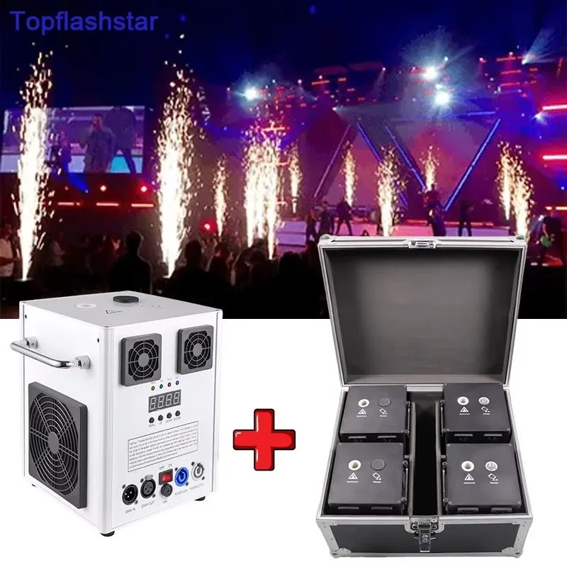 Wholesale 700W Cold Sparkler Wireless Remote Control DMX Cold Spark Machine with Flightcase for DJ Stage Wedding Disco Party