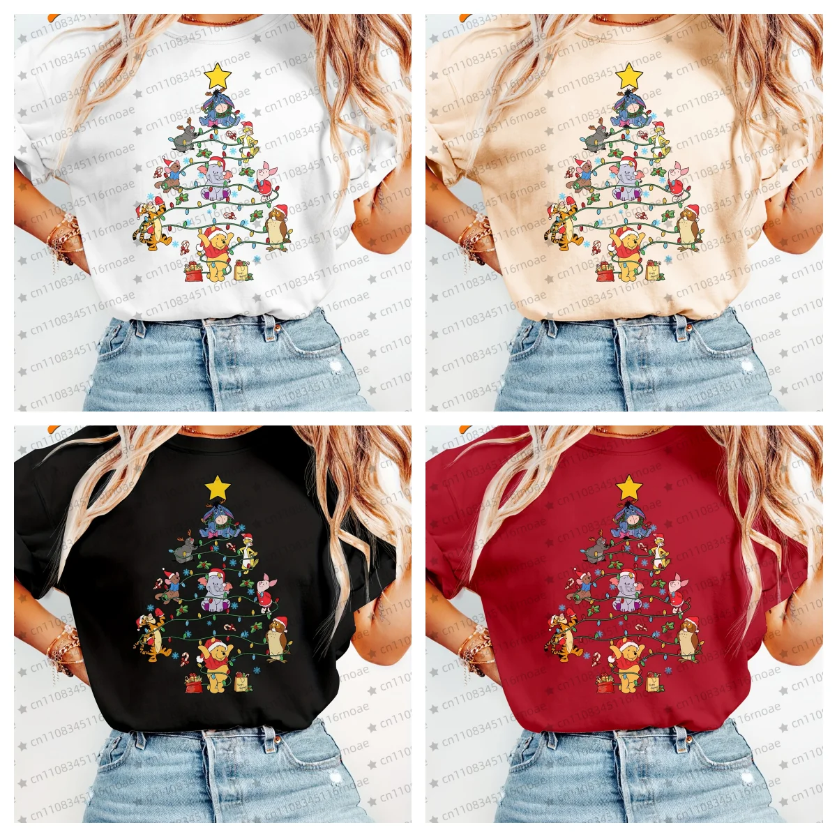2026 High Quality Christmas Children/Adults Short Sleeved T-shirt Comfortable And Fashionable Street Wear Retro O-neck Top