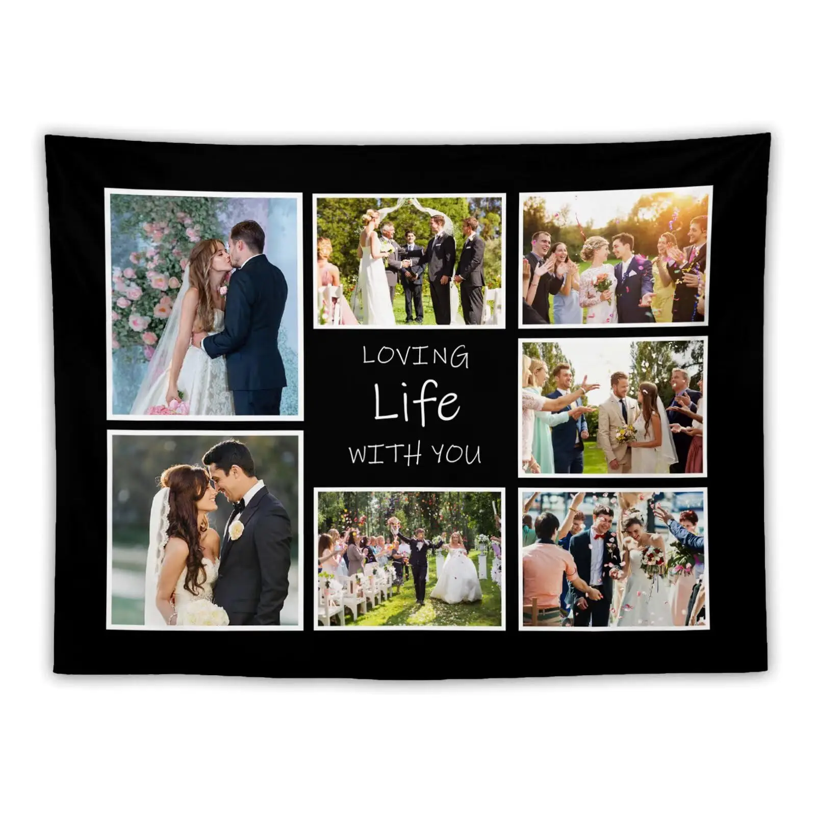 Personalized Tapestry with Family Photos Text Custom Tapestry for Mother Father Friends Gift