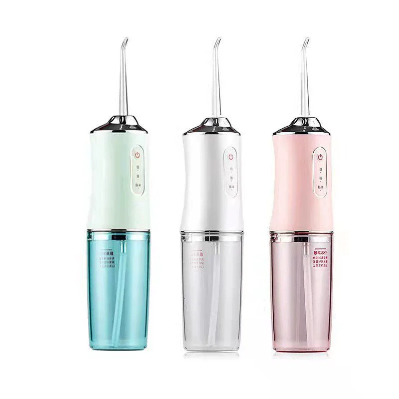 

USB Portable Oral Irrigator Water Flosser Dental Water Jet Tools Pick Cleaning Teeth 200ML 4 Nozzles Mouth Oral Cleaning Agents