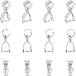 Size S 5*13mm 10/50PCS 925 Sterling Silver Findings Bail Connector Bale Pinch Clasp Clip Pendant Fittings Bail