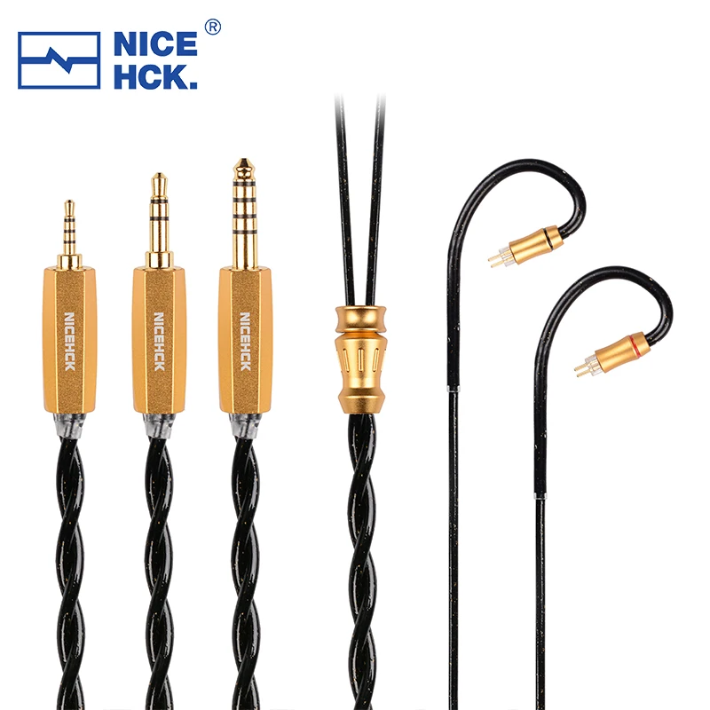 NiceHCK-Cable de Audio BlackSoul HIFI Chapado en plata, aleación de 5 elementos + Cable de aleación de tierras raras, 4,4mm, 2 pines, MMCX, para S08, NX7MK4, F1 PRO
