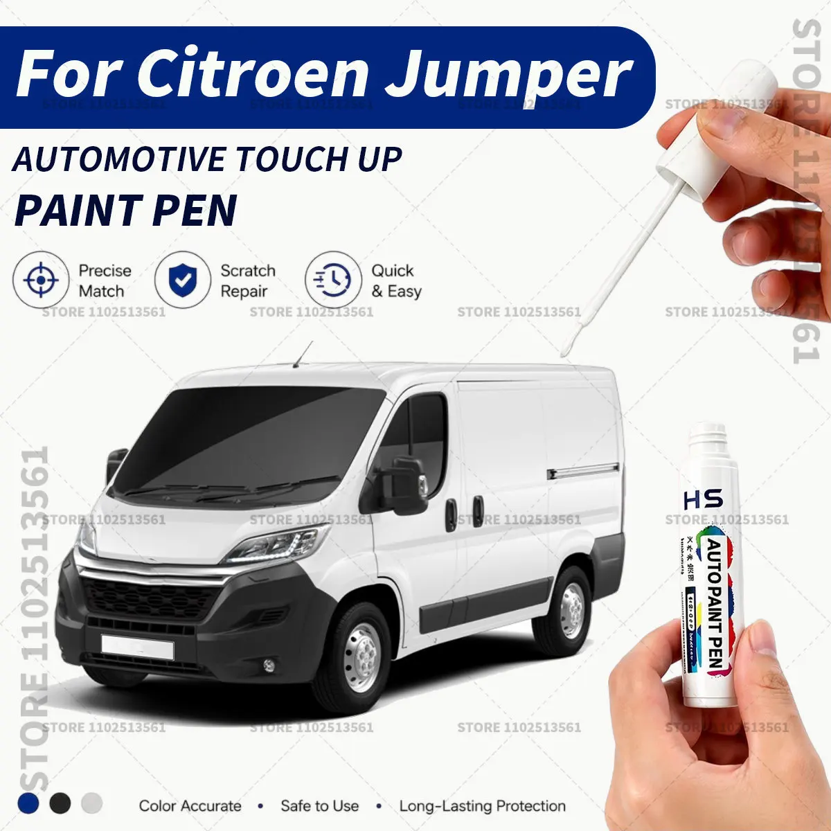 For Citroen Jumper Black Grey Artense Grey Blueprint White Silver Touch Up Paint Pen Quick Repair Car Scratch Chip Paint Brush
