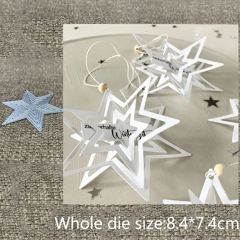 

XLDesign Craft Металлический трафарет, режущий штамп, 3D украшение со звездой, высечка для скрапбукинга, альбом, бумажная карта, ремесло, тиснение