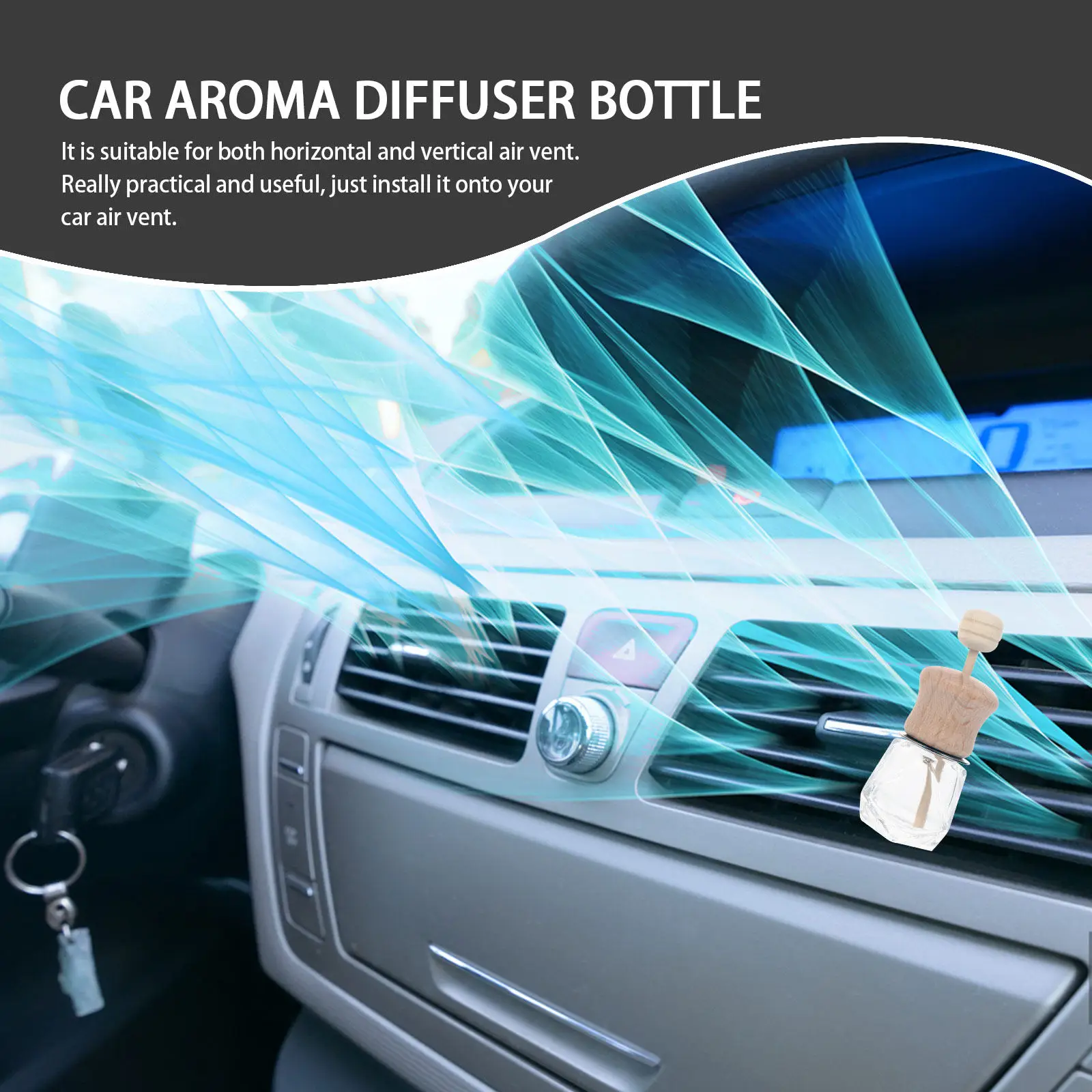 

3Pcs Aromatherapy Bottle Diffuser for Car Air Vent Essential Oil Container Freshen Interior Car Aroma Bottle Fragrance Ornament