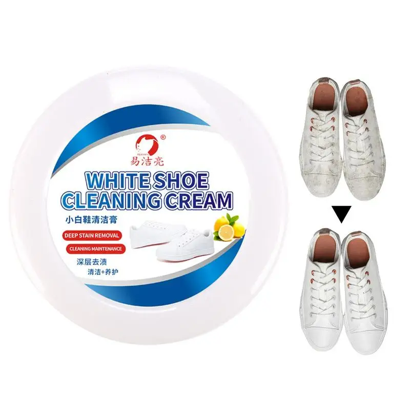 White Shoes Cleaning Cream 260g Multi Use Cleaning Paste Waterless Household Sneakers Cleaner With Soft Sponge Stains Remover