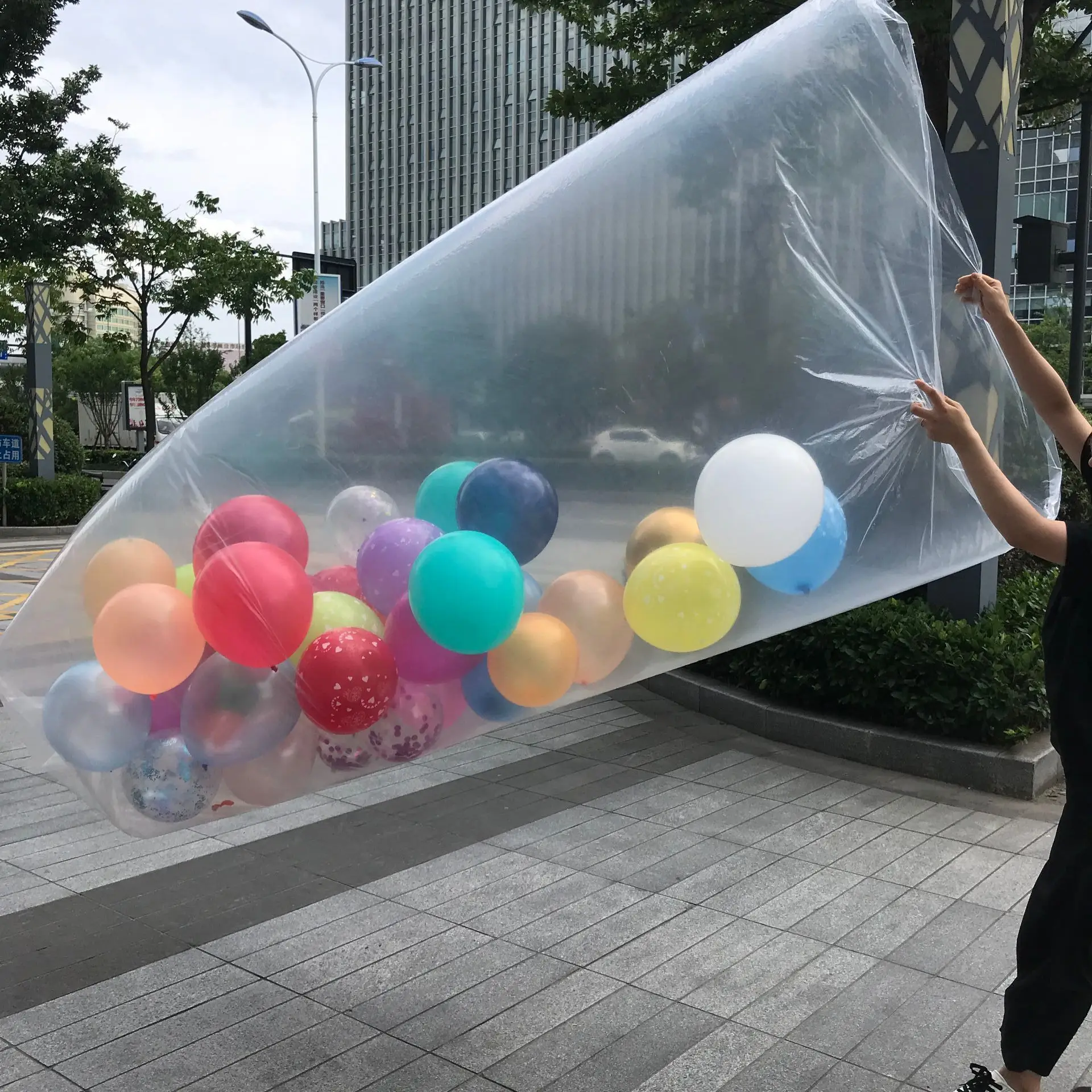 1pcs Plastic Balloon Bags 1.5x2.5m Transparent Giant Storage Bags Balloon Transport Clear Large Bag for Birthday Christmas decor