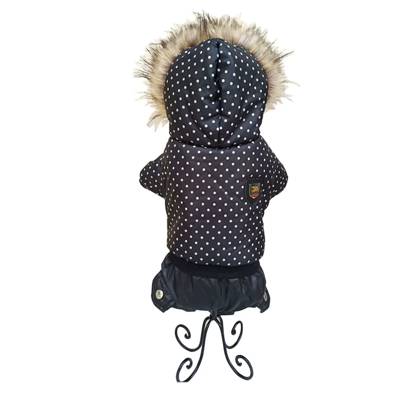 Dot Pattern Winter Pet Dog Jacket for Small Dogs Warm Puppy Clothes French Bulldog Costume Medium Coat Chihuahua Dog Jumpsuit