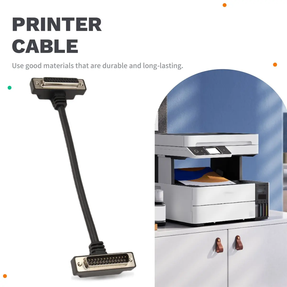 UP Down Angled Low Profile DB25 Male to Female Extension Cable Right Angled Slim DB25Pin Changer Connector Printer Cable
