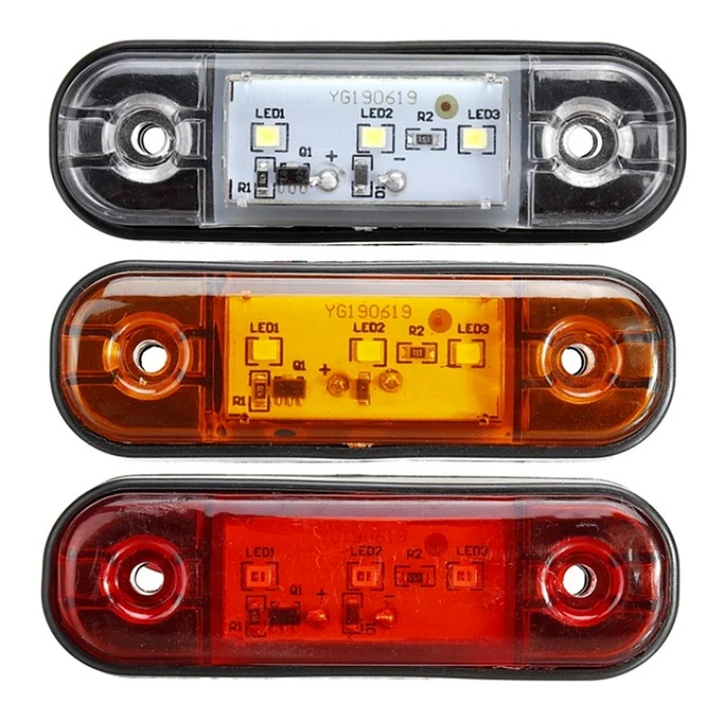 Luces Led laterales de 12v / 24v para remolque, camión, caravana, luz de señalización lateral, lámpara Led para camión, ámbar, rojo, blanco, 9-30V