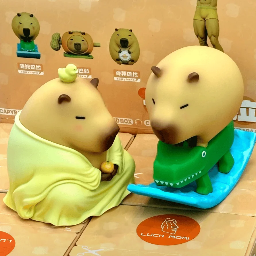 Blind Box Capybara Luck Moai Little Pig Series Trendy Cute Desktop Ornament Creative Gift For Kids Toys Pvc Mode Desktop Ornamen