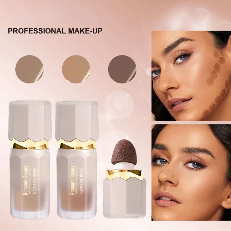Liquid Contouring Highlighter Shadower In One Create A Long-lasting Natural Contouring Stick Waterproof ,Matte,V-face Makeup