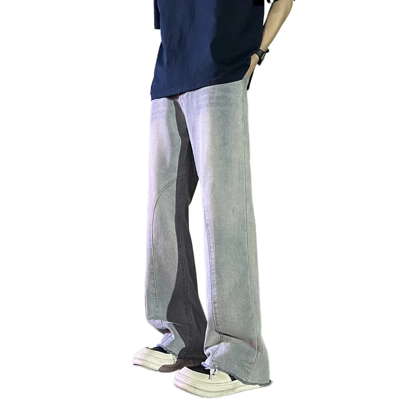 

Men's Fashion Jeans Spring Autumn Streetwear Cotton Blend Flare Leg Pants Trendy Denim Trousers for Men Casual Urban Bottoms