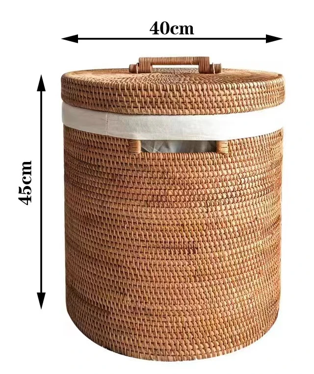 

Плетеная корзина с корзиной для грязной одежды ручной работы, корзина для хранения, корзина для хранения большой емкости с крышкой