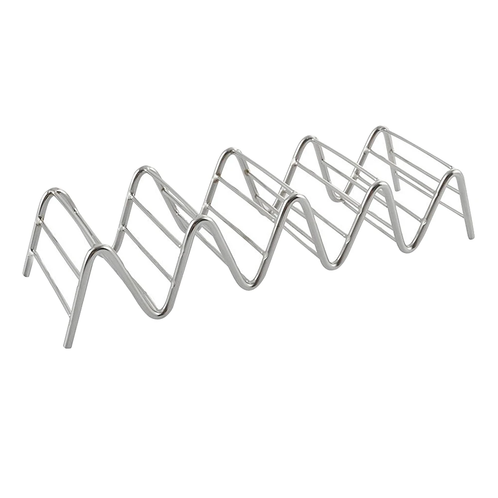 2-5 Slot Stainless Steel Taco Holder Burritos Hold Hard Tacos Oven Taco Shell Holder Taco Rack for Restaurant Picnic