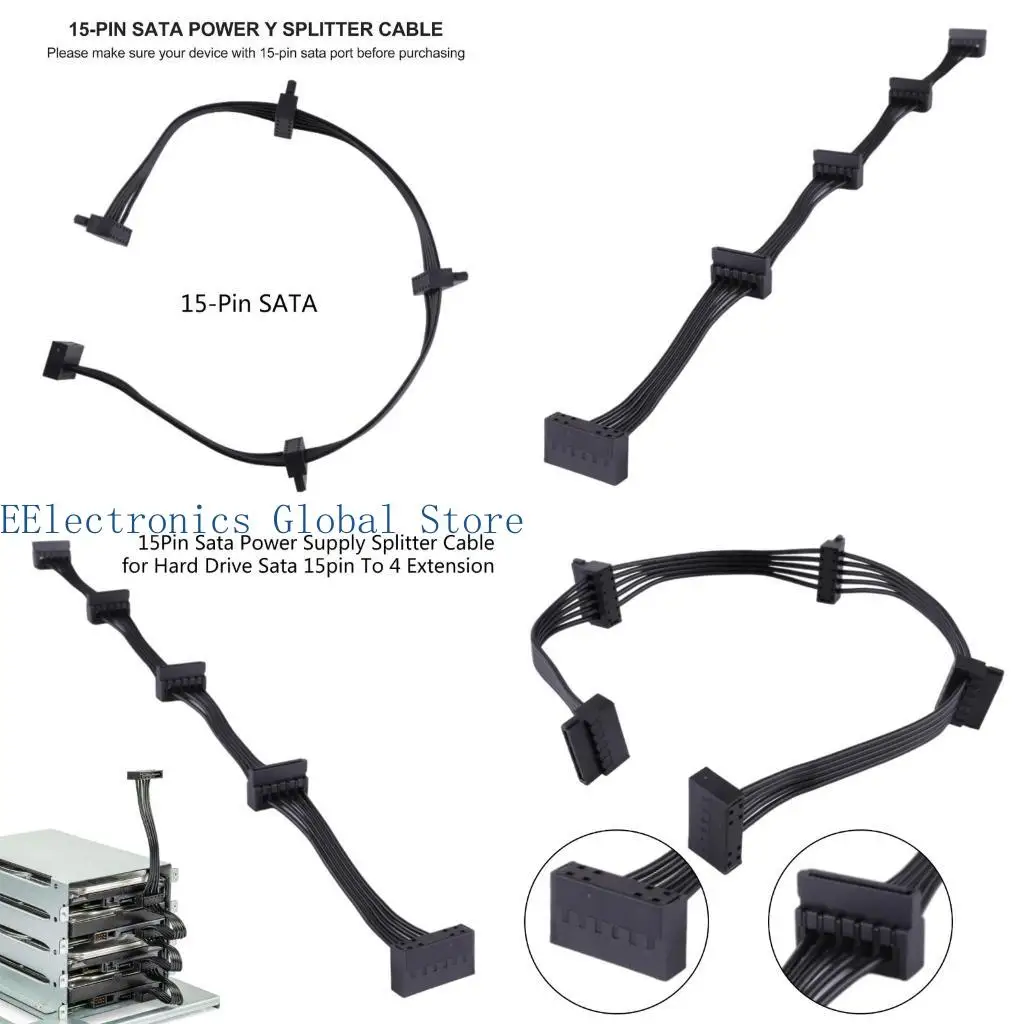 

462B 15PIN LINE SPLITTE Computer Here Hard Disk Расширение кабель с 15p до 4 порта