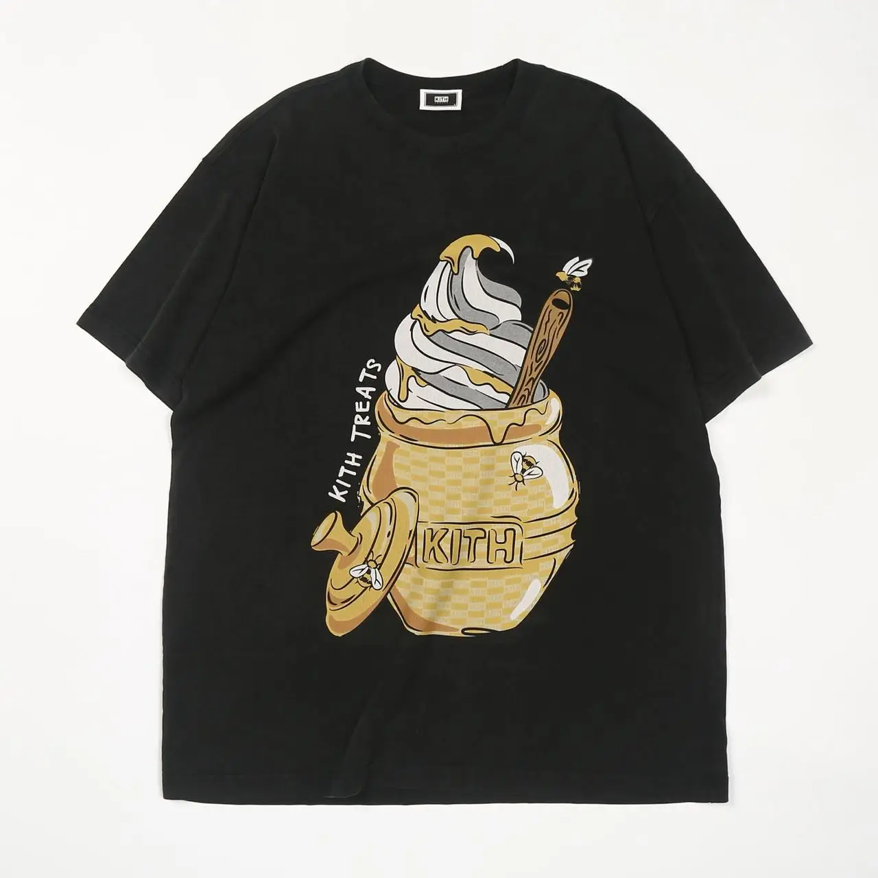 

Футболка Kith Treats Honey Pot Vintage с принтом Honey Ice Cream, свободного кроя, с коротким рукавом, молодежная, повседневная, летняя, с круглым вырезом