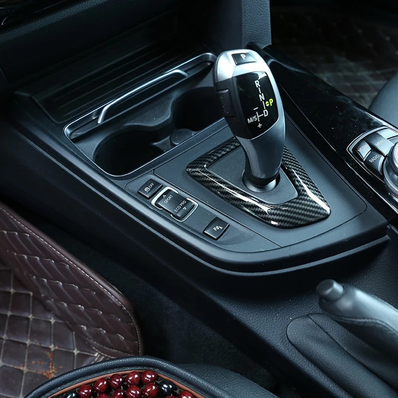 

For BMW 1 2 3 Series 3GT F20 F22 F30 F31 F36 F32 carbon fiber ABS interior gear handle baffle panel base modification stickerLHD