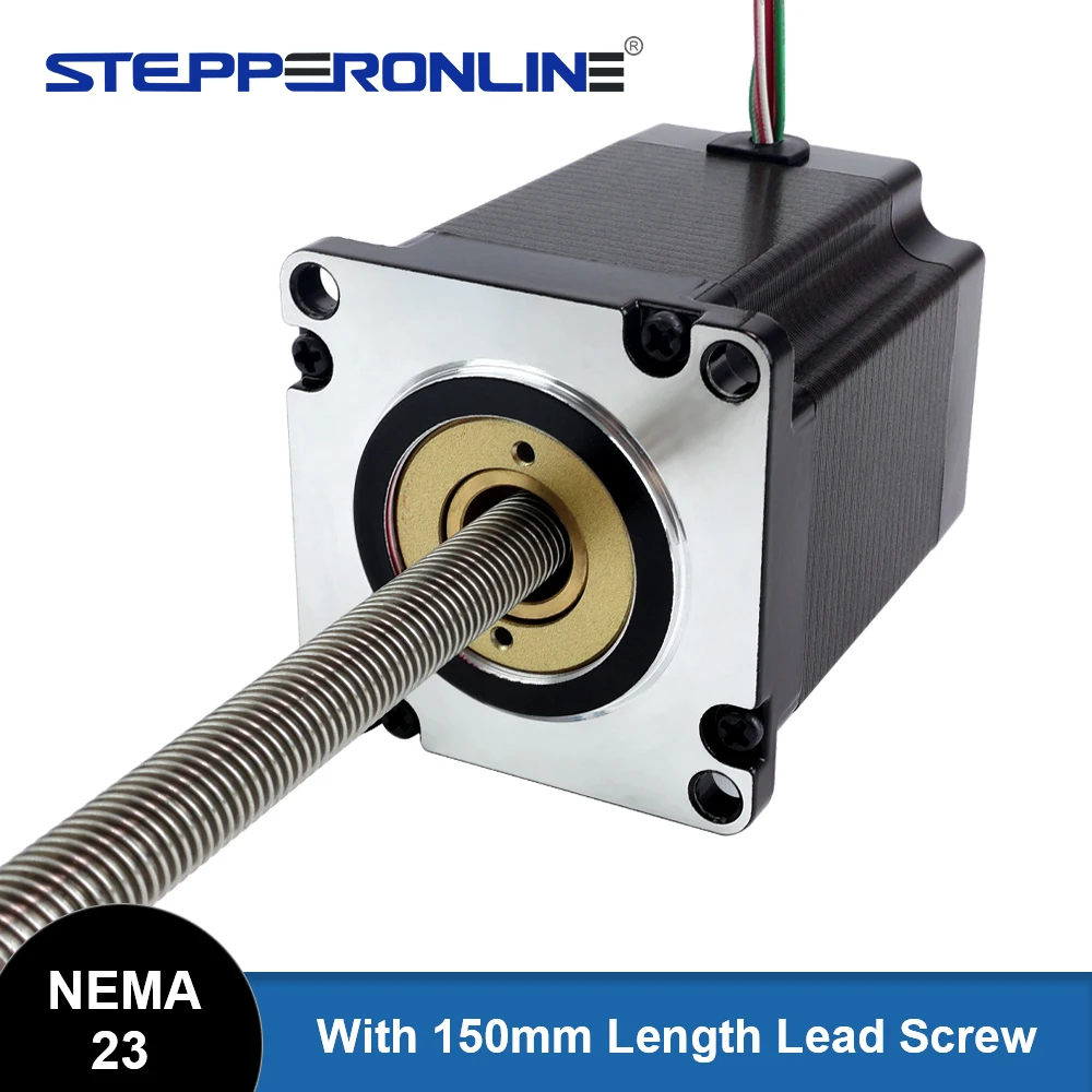 

STEPPERONLINE Nema 23 Stepper Motor Non-captive Linear Stepper 2.5A 1.6Nm 150mm lead screw 66mm Body 4 wires