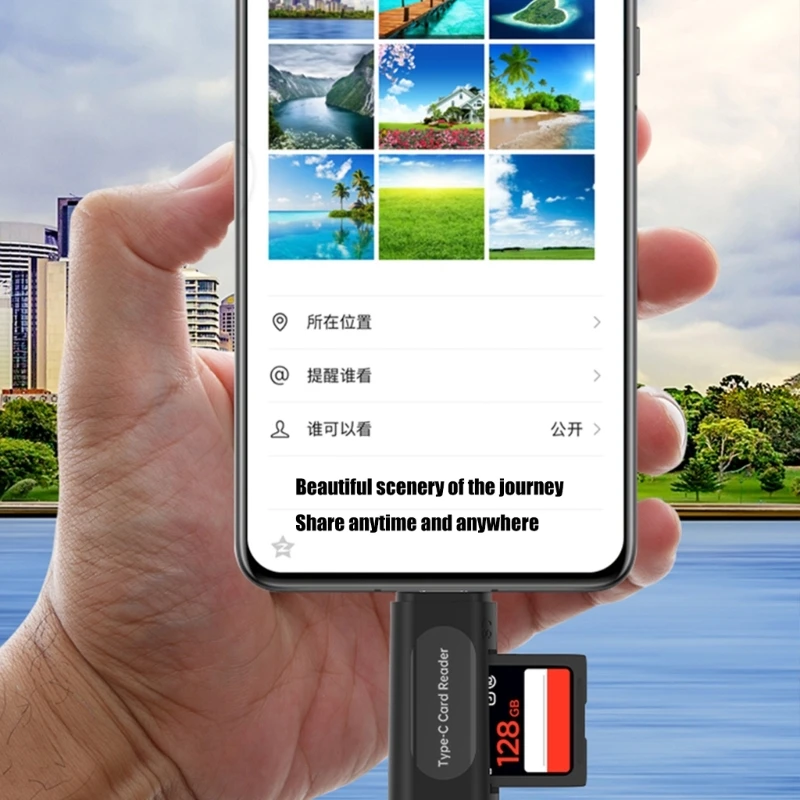 K0EA SDTF Card Reader USB2.0 Type C Adapters For Computer Phone Supports 128GB Memory Cards Plugs And Play Portable Data Device