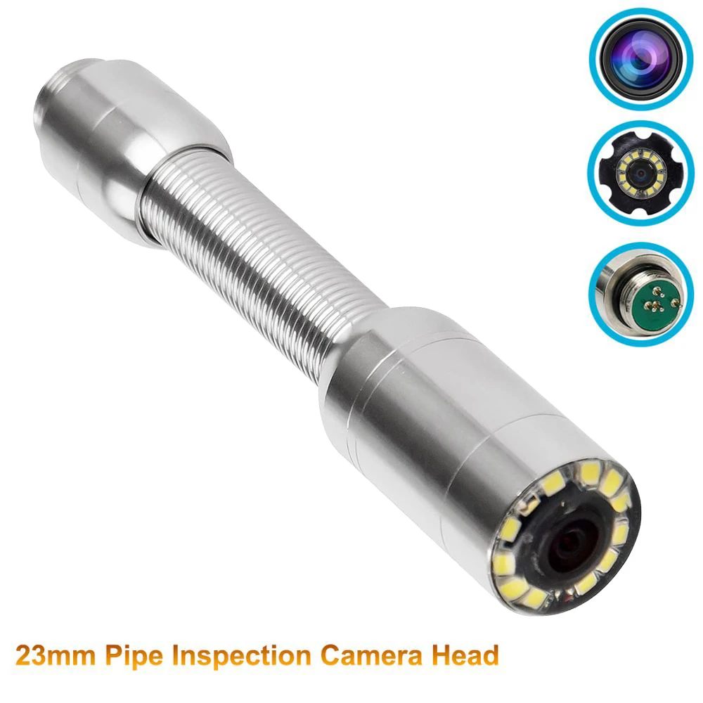 

23mm Stainless Steel IP68 Waterproof Pipe Inspection System 1000TVL Used for Sewer Pipeline Industrial Endoscope Camera Head