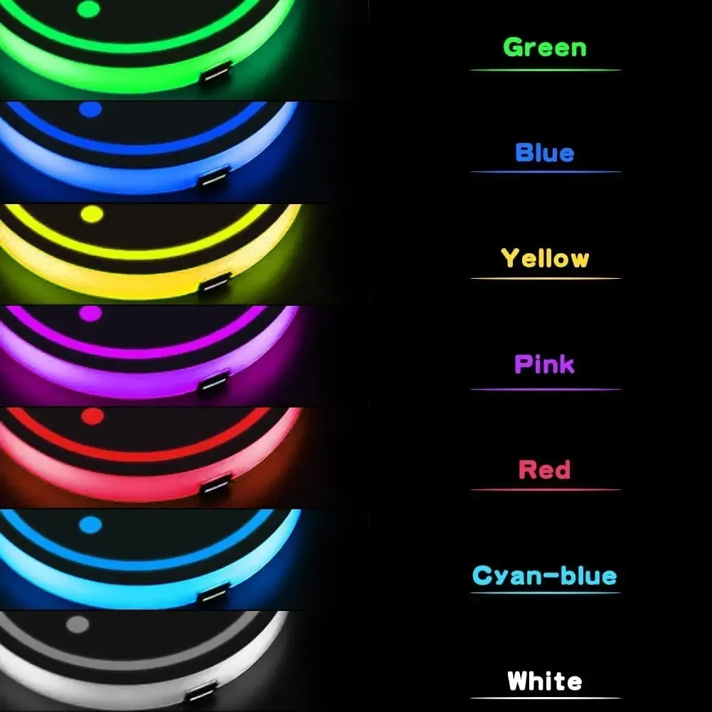 2 قطعة شعار السيارة 7 ألوان كأس الماء كوستر حامل اللون مصباح لتهيئة الجو لسكودا اوكتافيا 3 2 سريع رائع فابيا كودياق كاروك