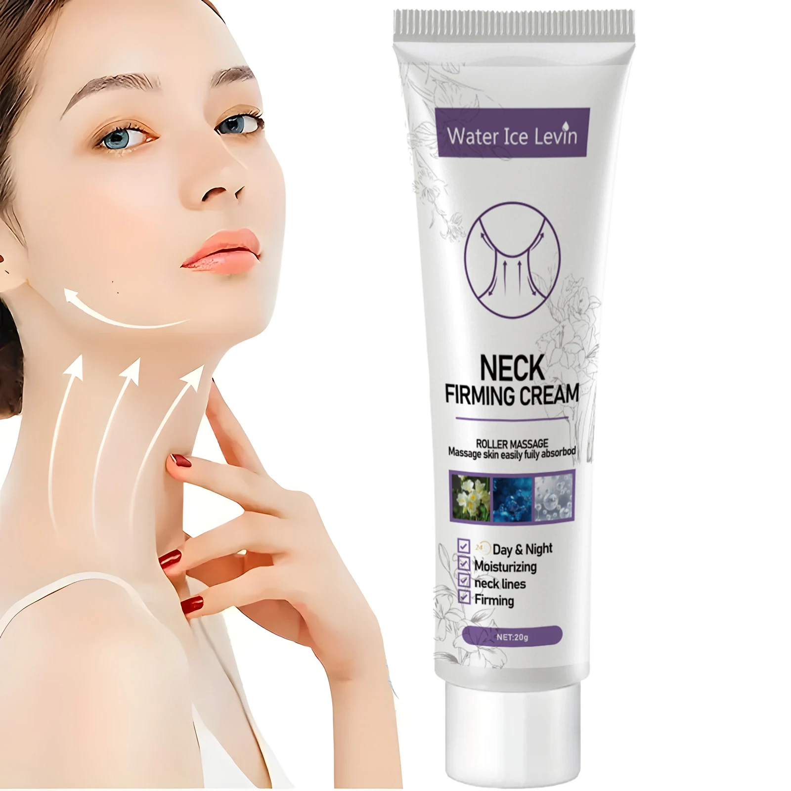 Crema reafirmante para el cuello: crema hidratante antienvejecimiento adecuada para la piel suelta, mejora el cuello y la barbilla define, reduce las arrugas, mejora la humedad de la piel madura