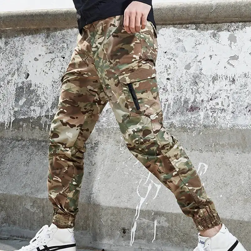 

Multicam Camouflage Training Cargo Outdoor Tactical Pants Wear Resistant Slim Work Wear Casual Streetwear Jogger Trousers