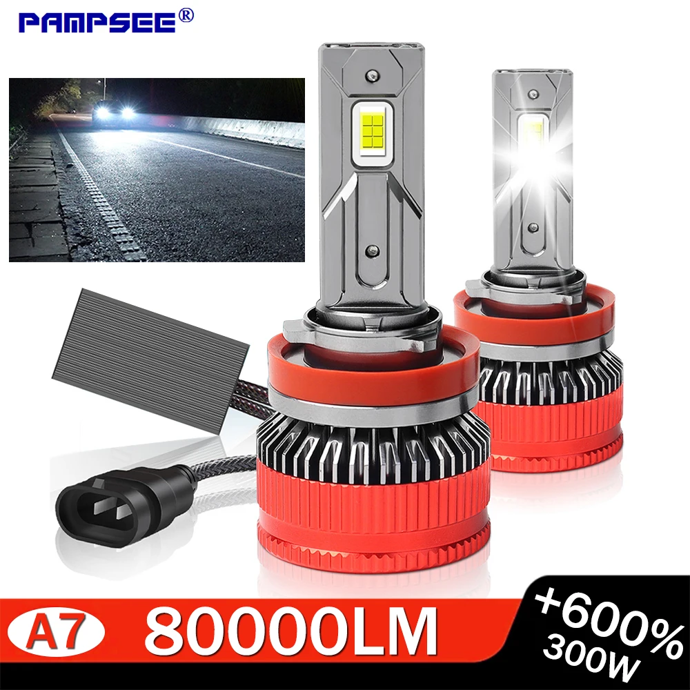 2 قطعة LED المصابيح الأمامية H7 LED Canbus مصابيح 80000LM H4 H1 H11 9005 HB3 9006 HB4 عالية منخفضة شعاع سيارة DRL لسيارات BMW مرسيدس أودي