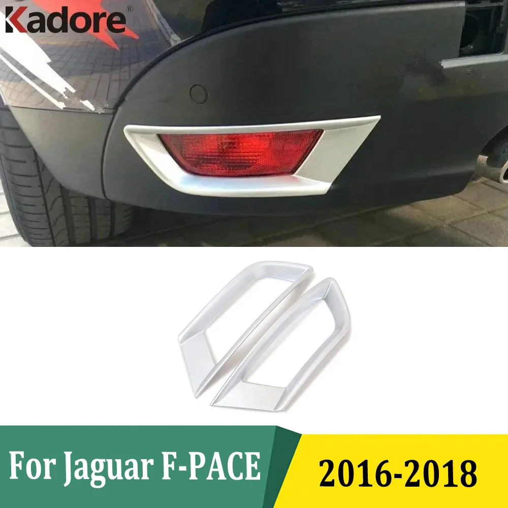 For Jaguar F-PACE 2016 2017 2018 Rear Fog Lights Cover Tail Foglamp Trim Sticker Exterior Accessories ABS Matte