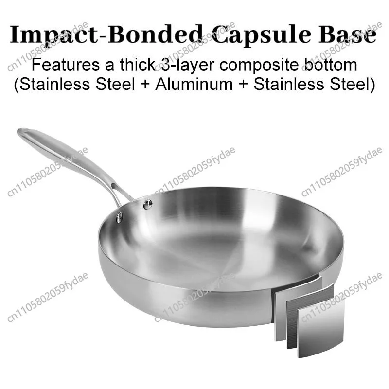 Uncoated Healthy Kitchen Customized Thickened Non-stick Stainless Steel Wok