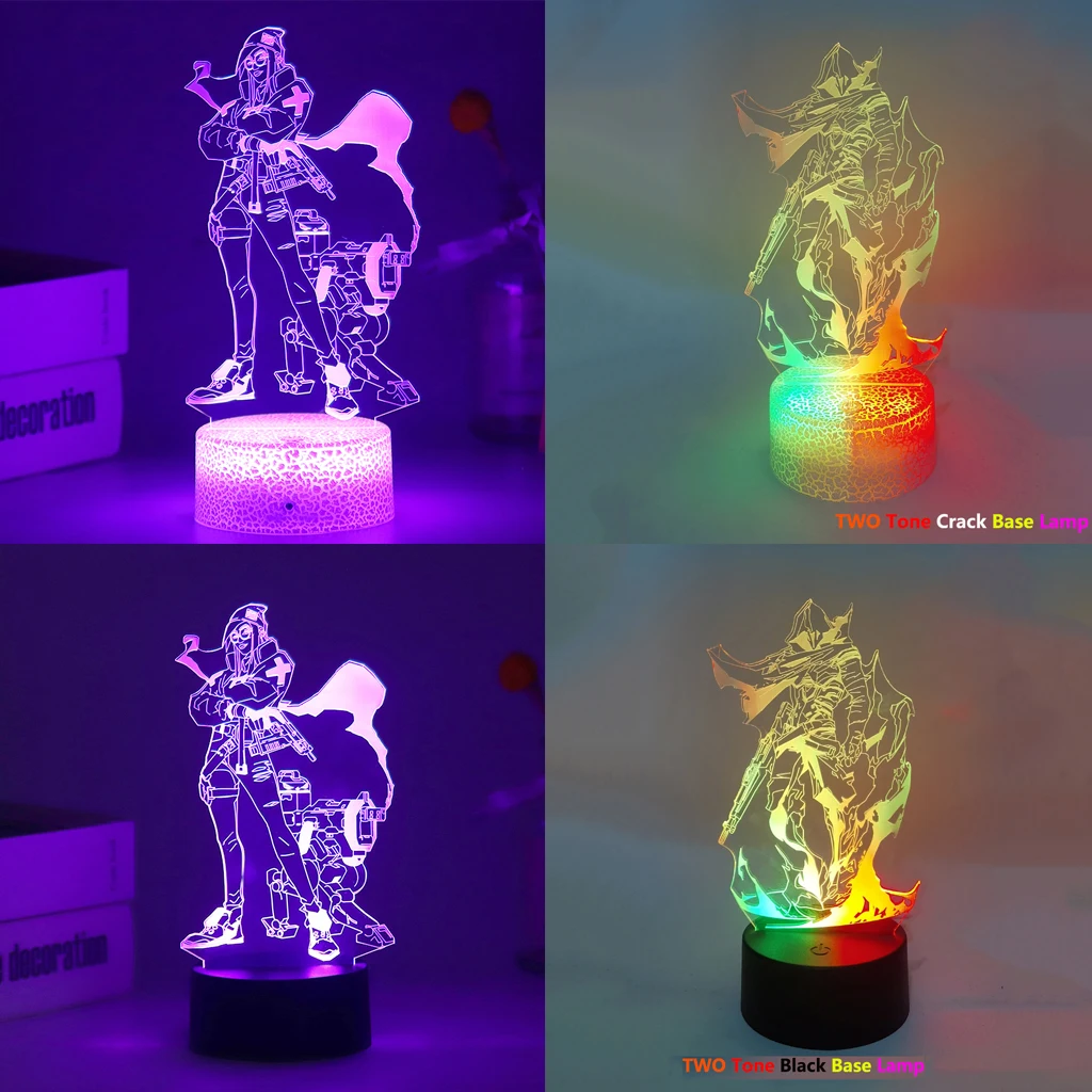 Anime Led Light Valorant Figure Raze Phoenix For Bedroom Decorative Night Light Birthday Gift Kids Room 3d Table Lamp Manga Neon