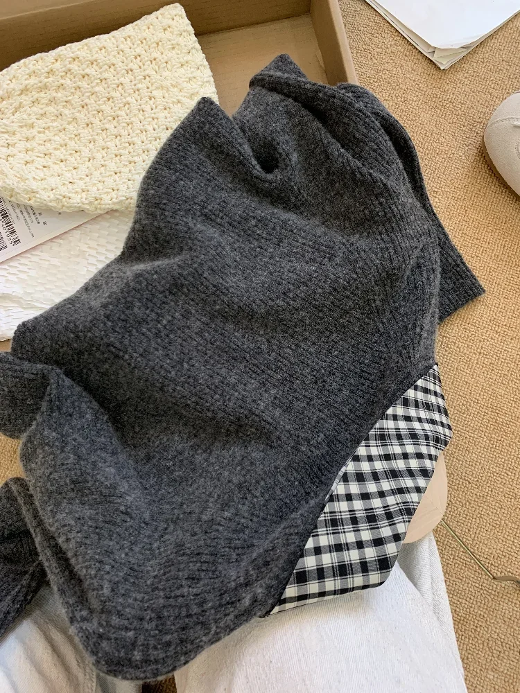 Korea Grijs Elegante Vrouwen Gebreide 2-delige Sets Casual Sex Mini Rokken Ensembles Herfst Winter Warm Polo-hals Trui tops Conjunto