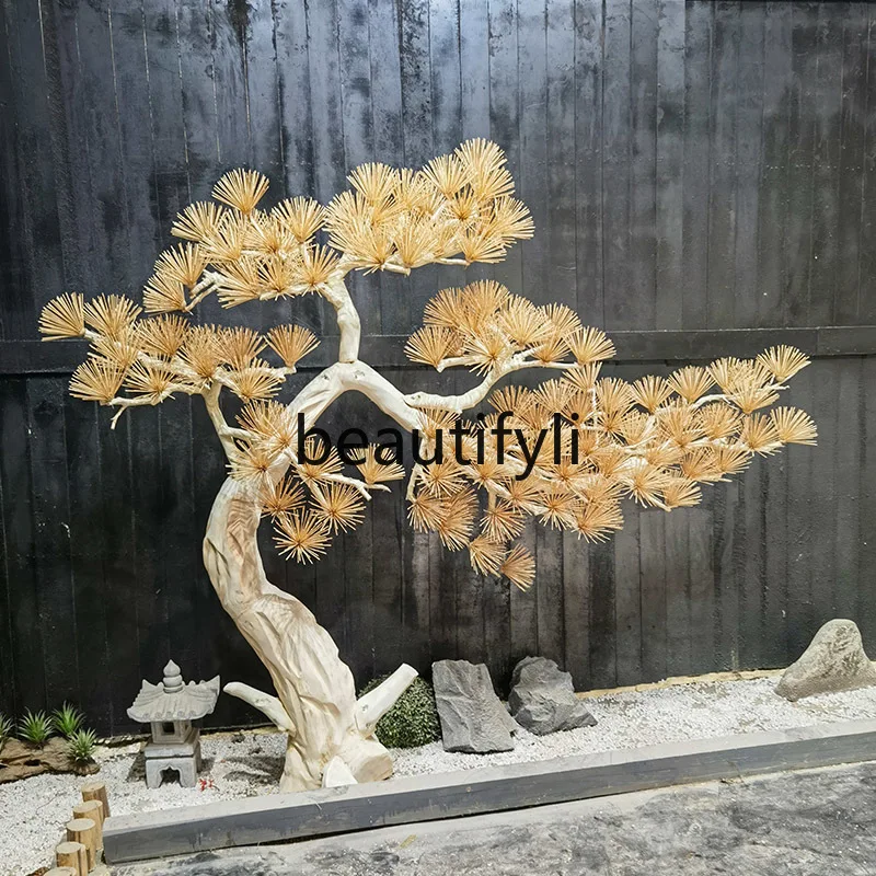 

Simulated welcome pine root carving dead wood modeling toothpick pine hotel decorative ornament fake tree